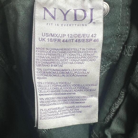 NYDJ Ami Skinny Jeans Frayed Hem Mid Rise Slimming Fit Stretch Evergreen Size 12 - Picture 13 of 16
